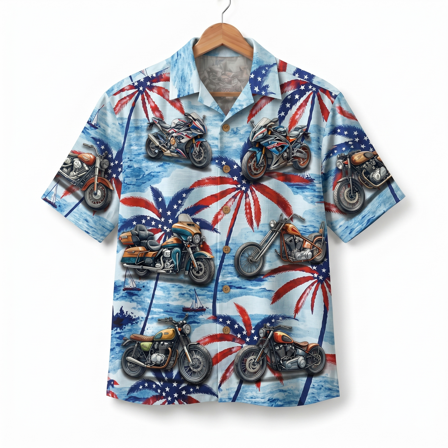 Motorcycle Lover America 4th July 250 Years Anniversary Premium Unisex Hawaiian Shirt For Men and Women