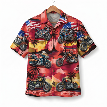 Motorcycle Lover America 4th July 250 Years Anniversary Premium Unisex Hawaiian Shirt For Men and Women