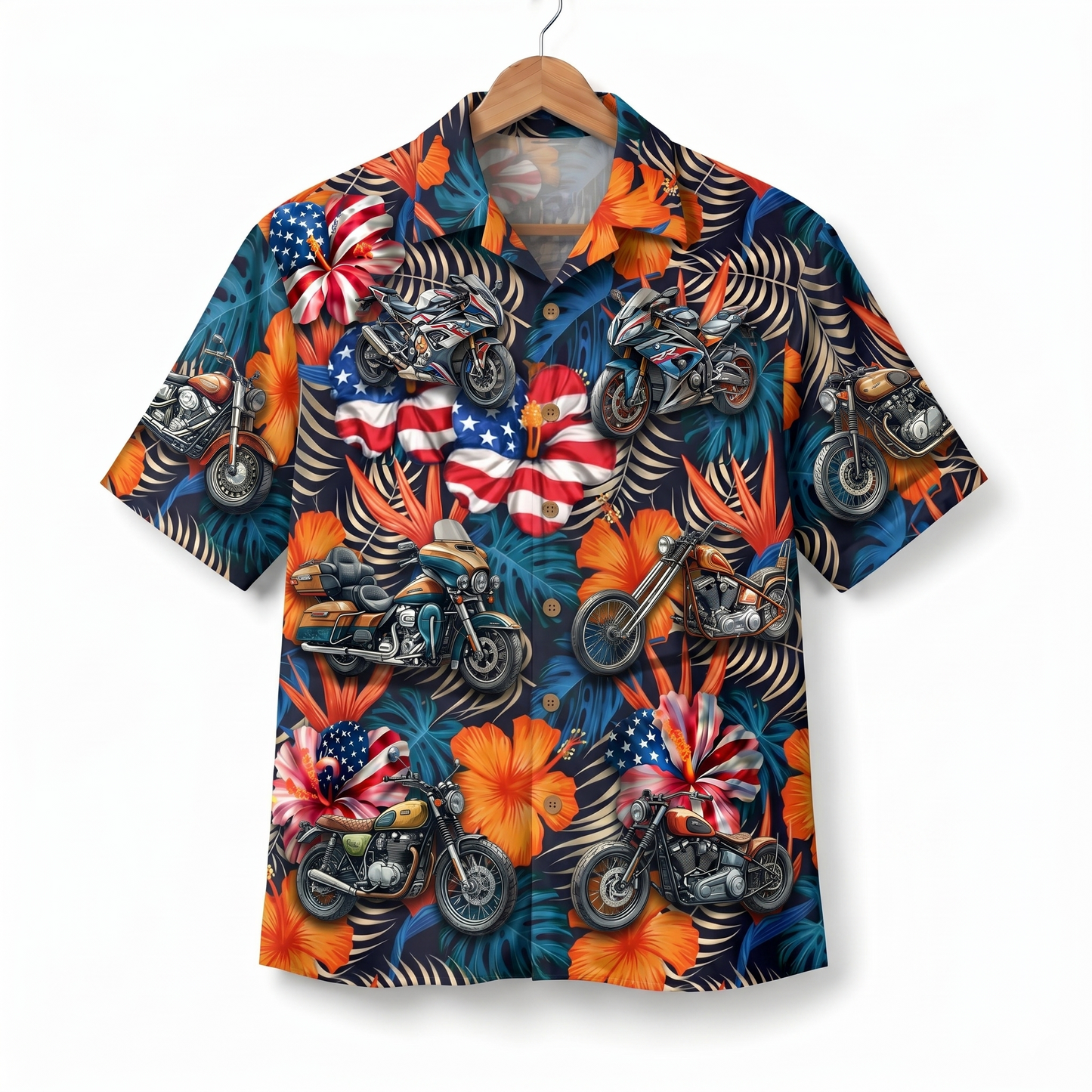 Motorcycle Lover America 4th July 250 Years Anniversary Premium Unisex Hawaiian Shirt For Men and Women
