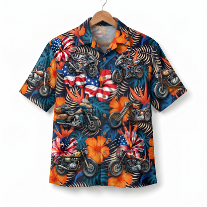 Motorcycle Lover America 4th July 250 Years Anniversary Premium Unisex Hawaiian Shirt For Men and Women