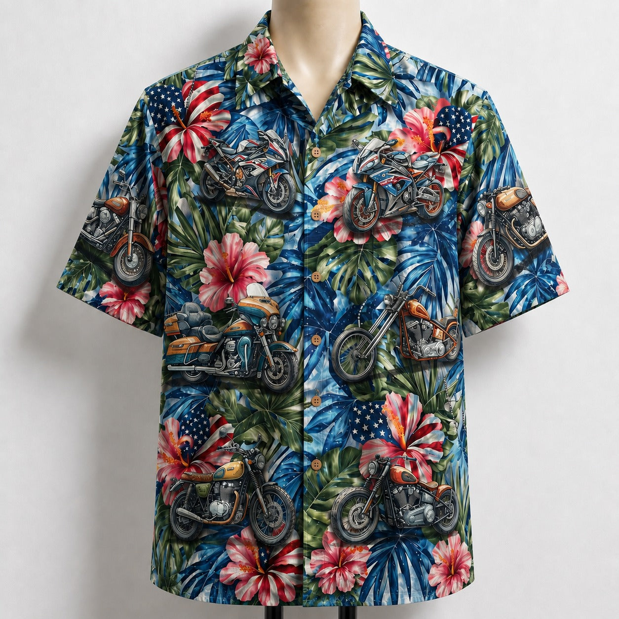 Motorcycle Lover America 4th July 250 Years Anniversary Premium Unisex Hawaiian Shirt For Men and Women