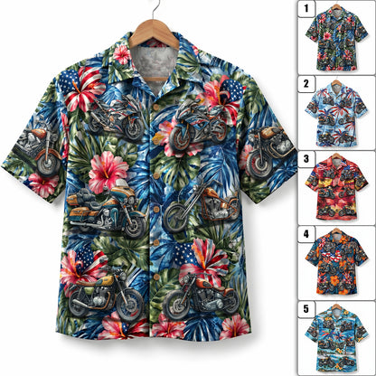 Motorcycle Lover America 4th July 250 Years Anniversary Premium Unisex Hawaiian Shirt For Men and Women