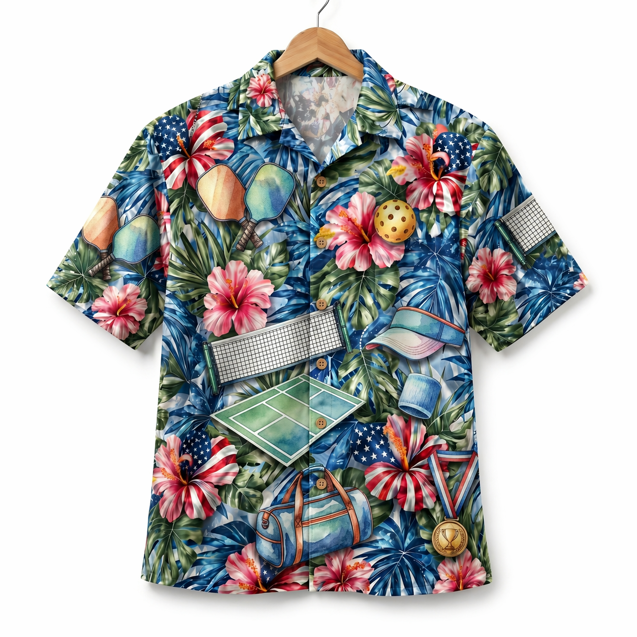 Pickleball America 4th July 250 Years Anniversary Premium Unisex Hawaiian Shirt For Men and Women