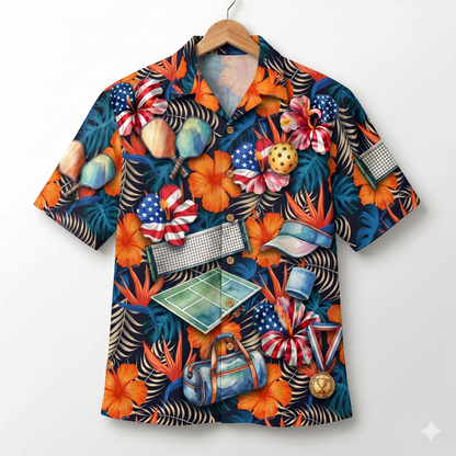 Pickleball America 4th July 250 Years Anniversary Premium Unisex Hawaiian Shirt For Men and Women