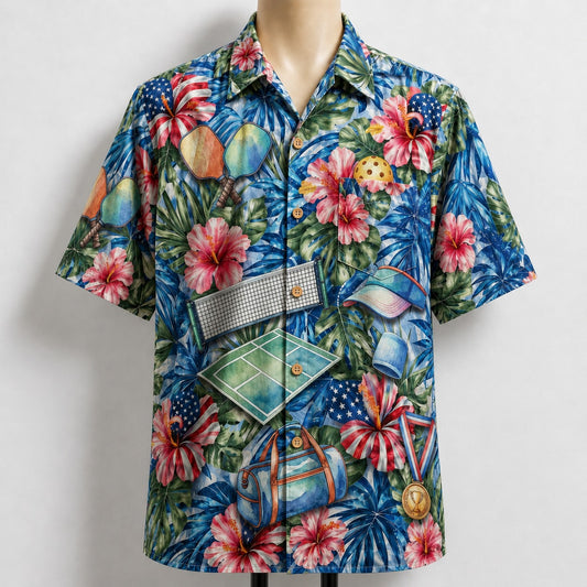 Pickleball America 4th July 250 Years Anniversary Premium Unisex Hawaiian Shirt For Men and Women