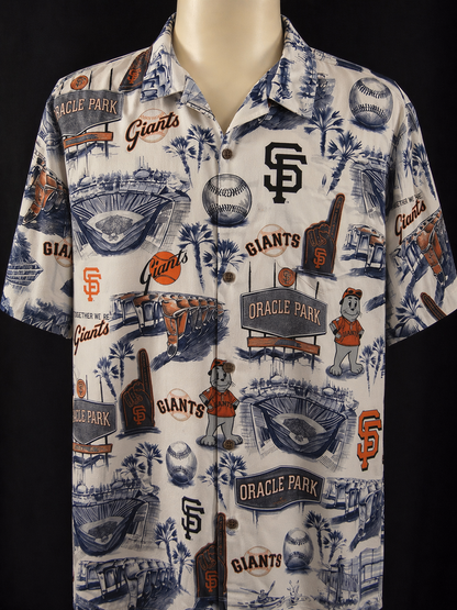 SFG Baseball Stadium Slogan Legacy Vintage Unisex Button-Up Hawaiian Shirt