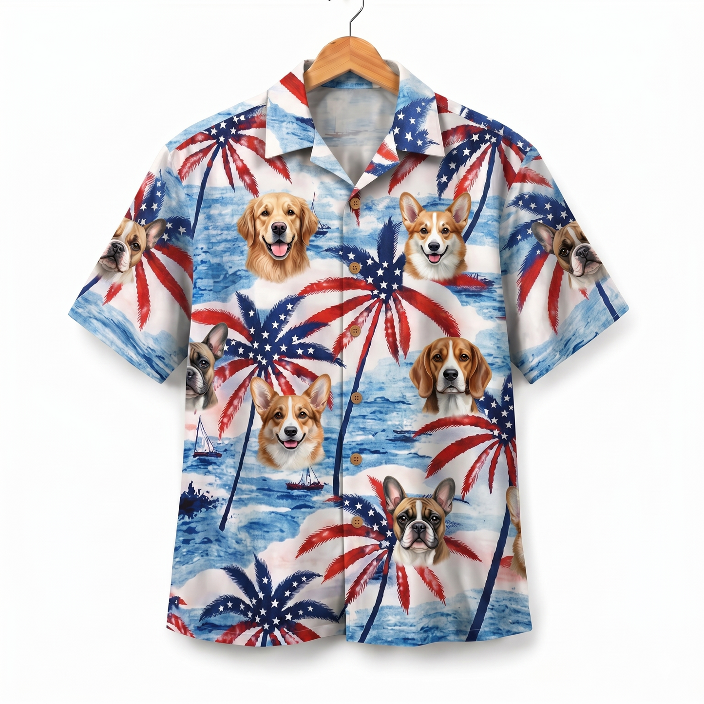 Dog America 4th July 250 Years Anniversary Premium Unisex Hawaiian Shirt For Men and Women