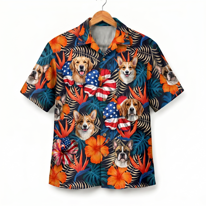 Dog America 4th July 250 Years Anniversary Premium Unisex Hawaiian Shirt For Men and Women