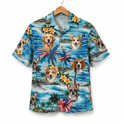 Dog America 4th July 250 Years Anniversary Premium Unisex Hawaiian Shirt For Men and Women
