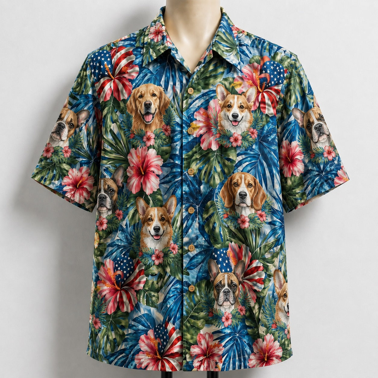 Dog America 4th July 250 Years Anniversary Premium Unisex Hawaiian Shirt For Men and Women
