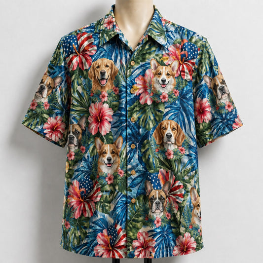 Dog America 4th July 250 Years Anniversary Premium Unisex Hawaiian Shirt For Men and Women