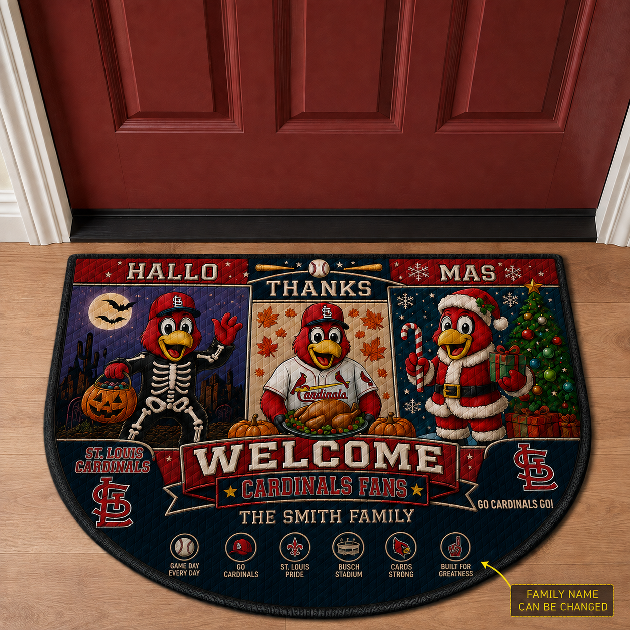 Alfombra personalizada de bienvenida premium de equipo de la MLB – Felpudo de béisbol personalizado