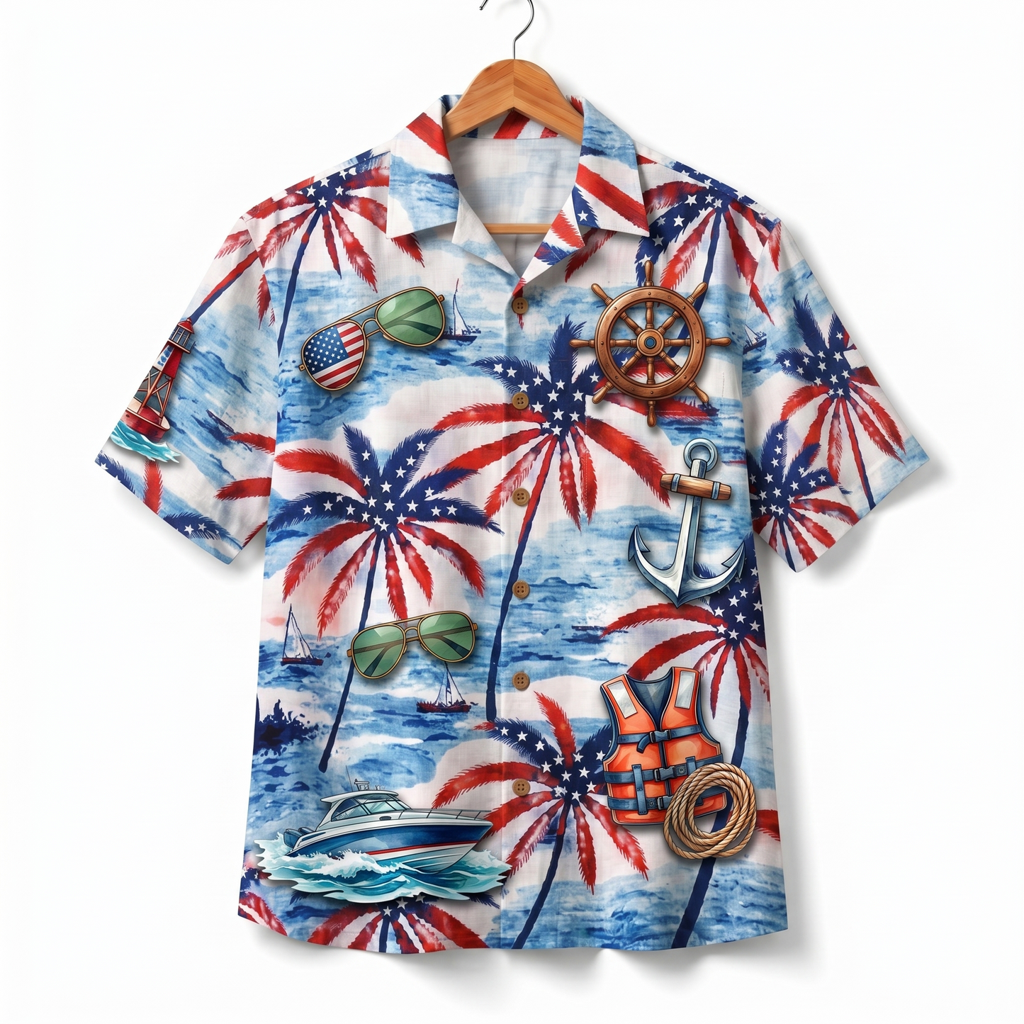 Boating America 4th July 250 Years Anniversary Premium Unisex Hawaiian Shirt For Men and Women