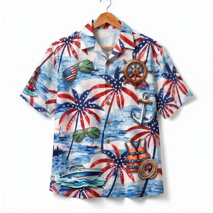 Boating America 4th July 250 Years Anniversary Premium Unisex Hawaiian Shirt For Men and Women