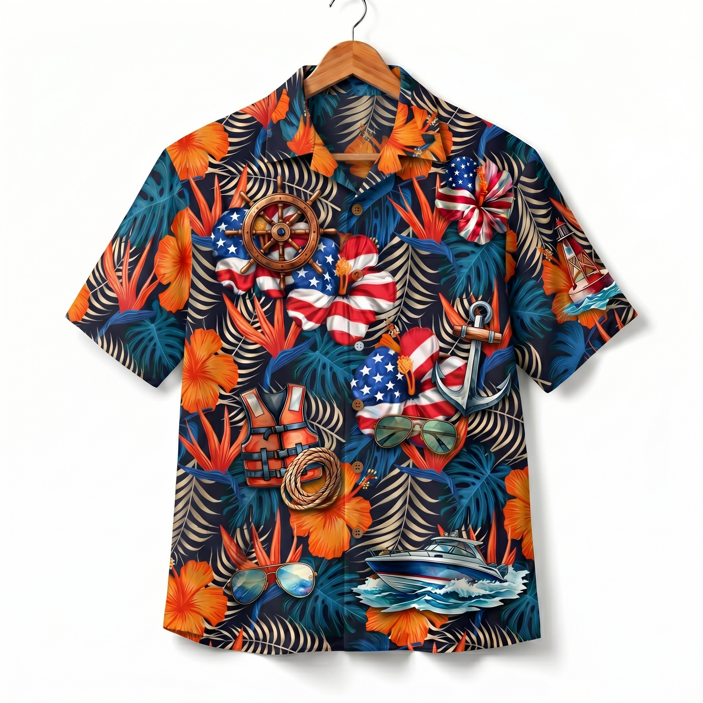Boating America 4th July 250 Years Anniversary Premium Unisex Hawaiian Shirt For Men and Women
