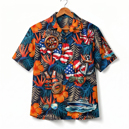 Boating America 4th July 250 Years Anniversary Premium Unisex Hawaiian Shirt For Men and Women