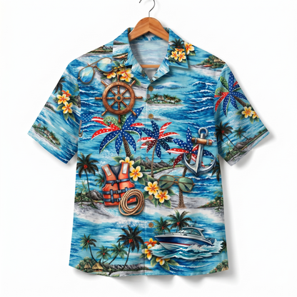 Boating America 4th July 250 Years Anniversary Premium Unisex Hawaiian Shirt For Men and Women