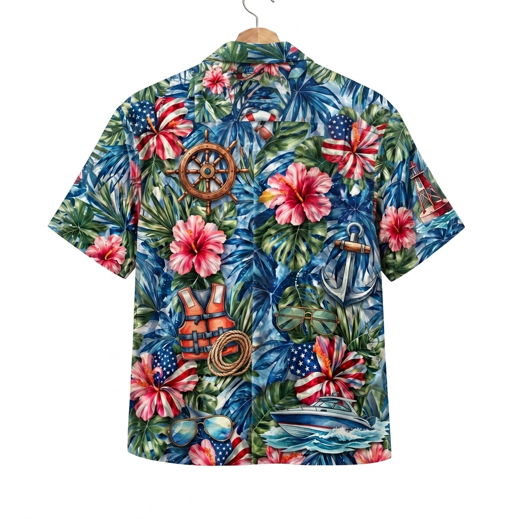 Boating America 4th July 250 Years Anniversary Premium Unisex Hawaiian Shirt For Men and Women