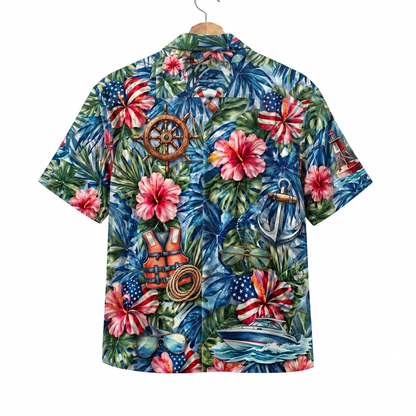 Boating America 4th July 250 Years Anniversary Premium Unisex Hawaiian Shirt For Men and Women