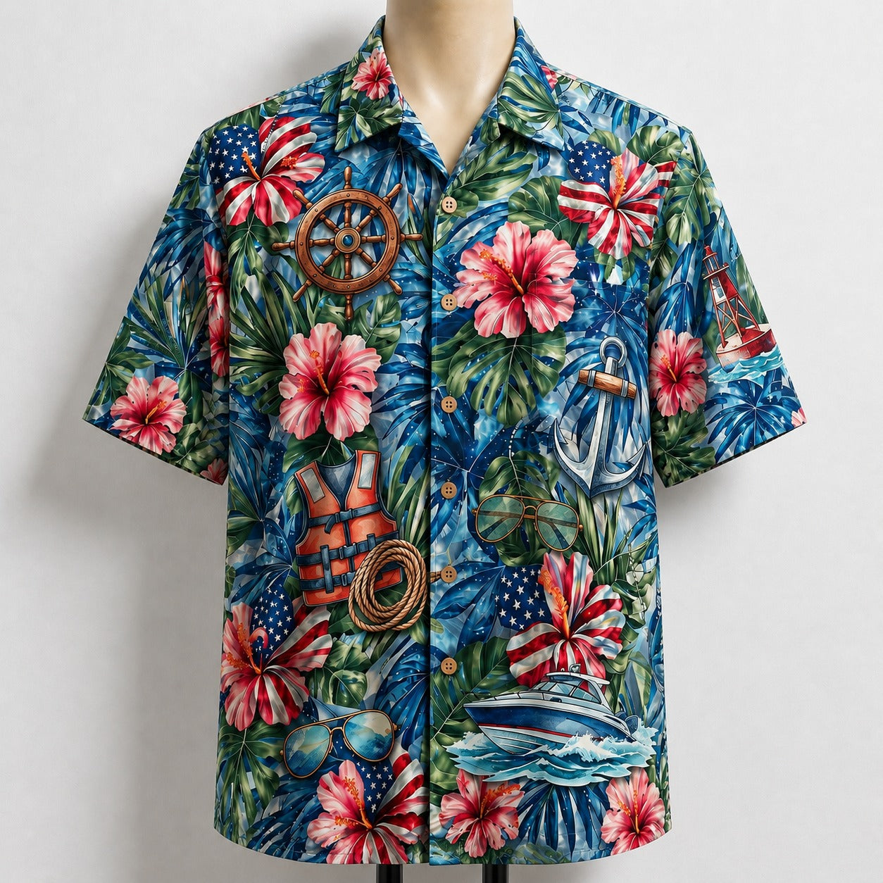 Boating America 4th July 250 Years Anniversary Premium Unisex Hawaiian Shirt For Men and Women