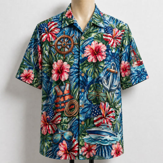 Boating America 4th July 250 Years Anniversary Premium Unisex Hawaiian Shirt For Men and Women