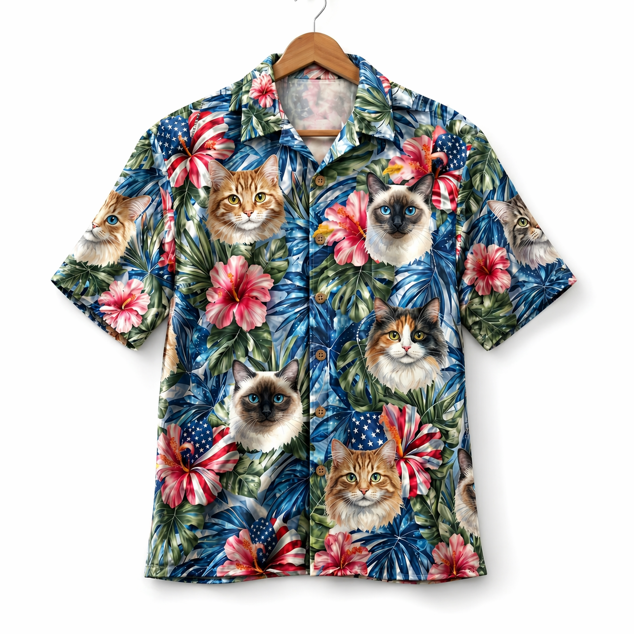 Cat America 4th July 250 Years Anniversary Premium Unisex Hawaiian Shirt For Men and Women