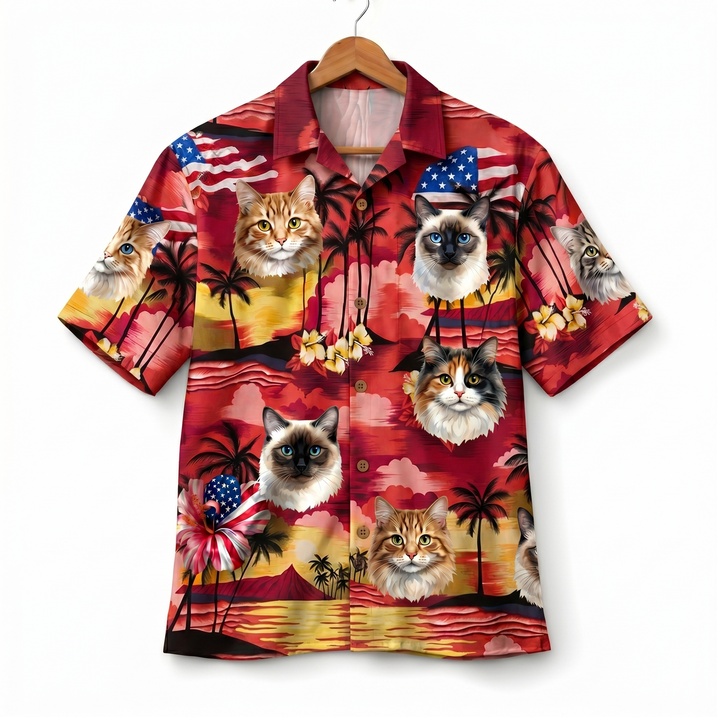 Cat America 4th July 250 Years Anniversary Premium Unisex Hawaiian Shirt For Men and Women