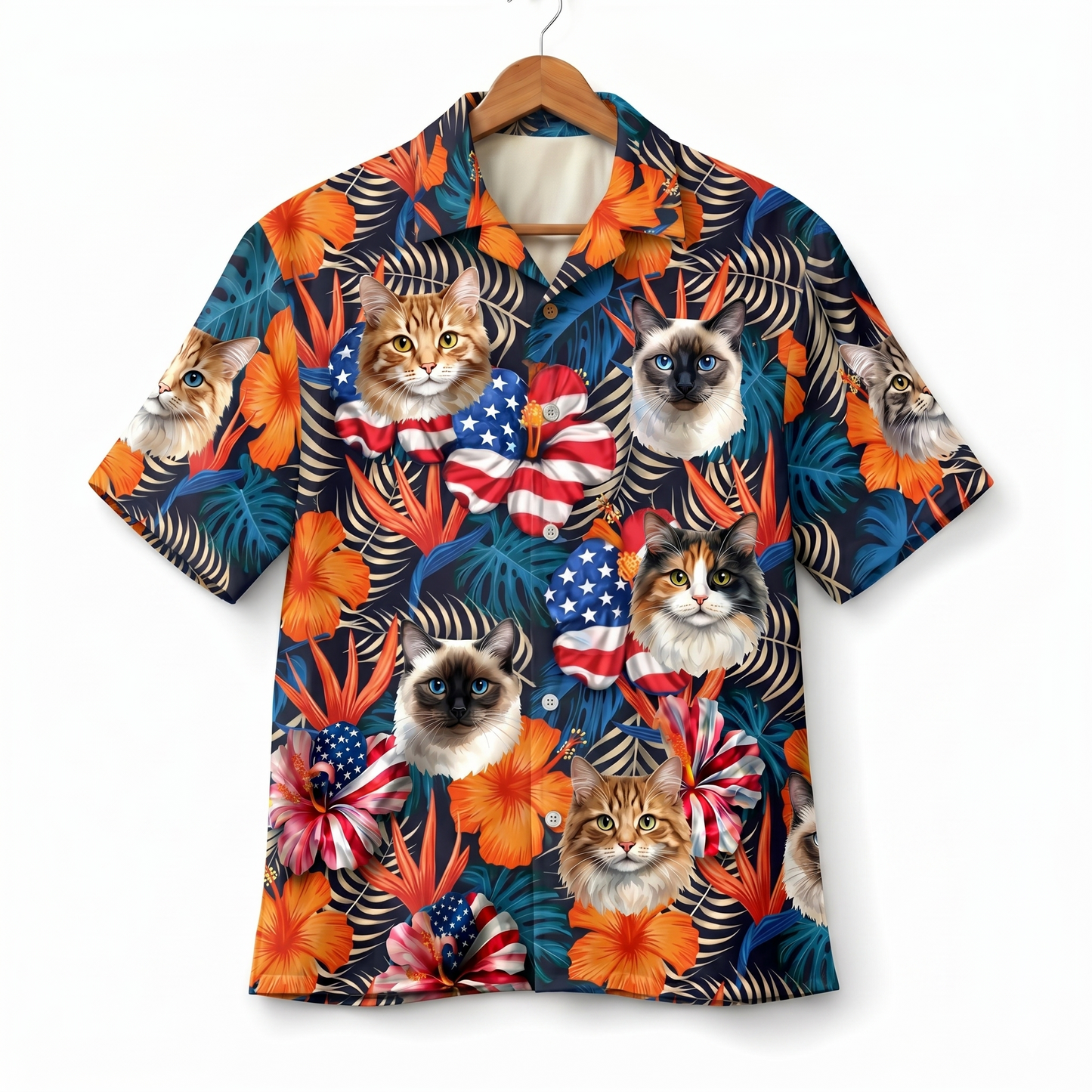 Cat America 4th July 250 Years Anniversary Premium Unisex Hawaiian Shirt For Men and Women
