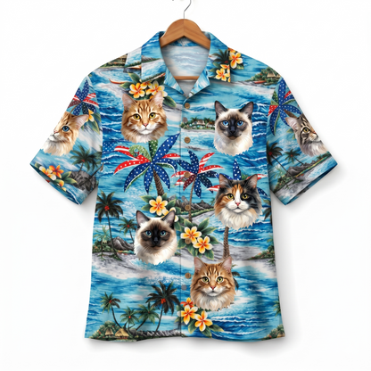 Cat America 4th July 250 Years Anniversary Premium Unisex Hawaiian Shirt For Men and Women