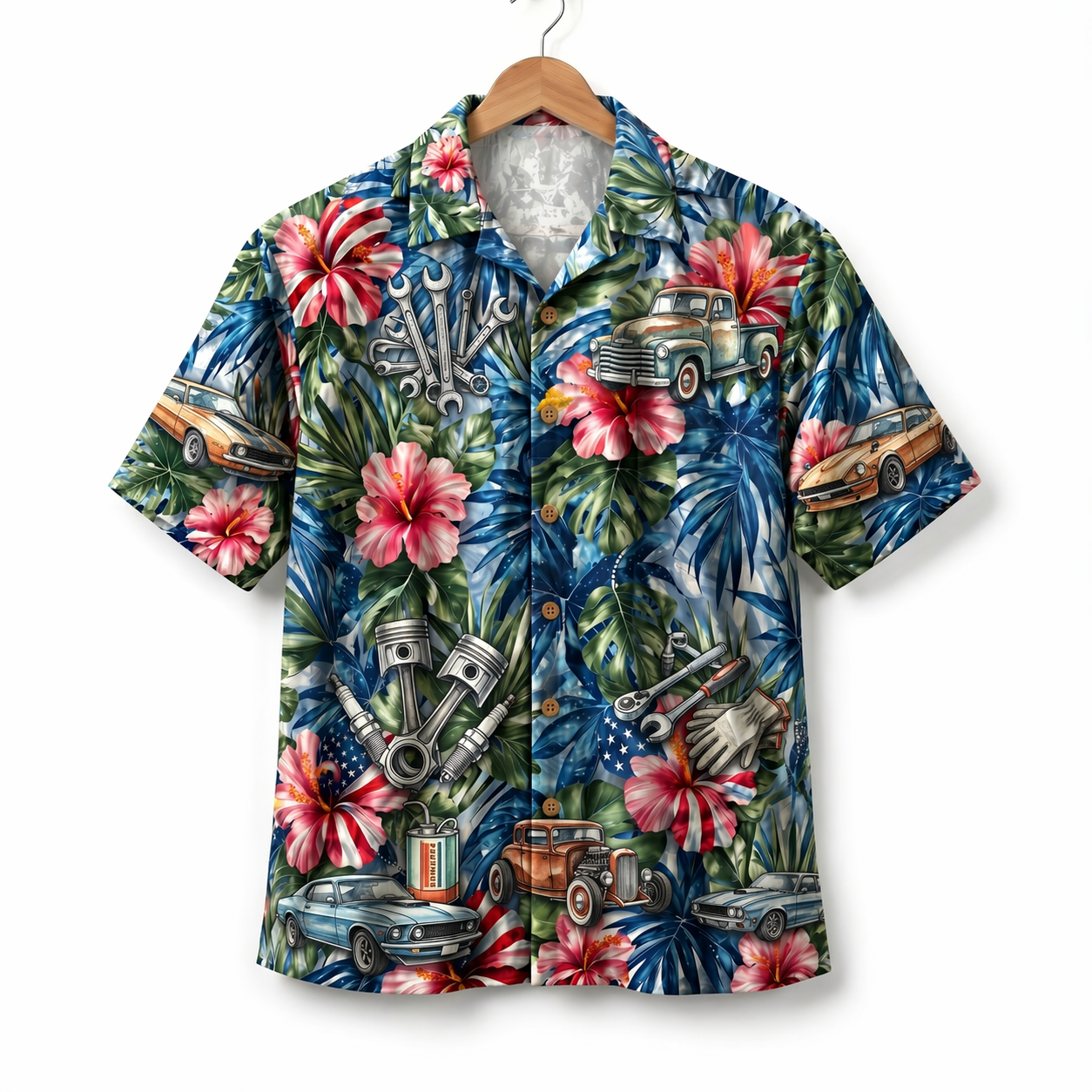 Mechanic America 4th July 250 Years Anniversary Premium Unisex Hawaiian Shirt For Men and Women