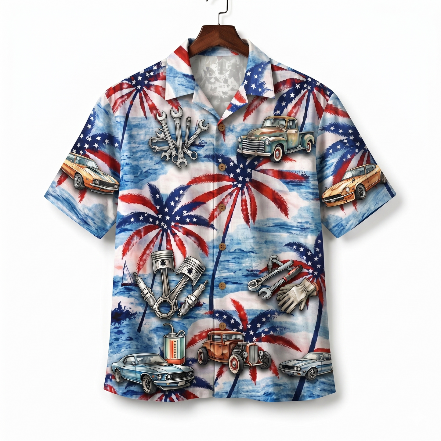Mechanic America 4th July 250 Years Anniversary Premium Unisex Hawaiian Shirt For Men and Women