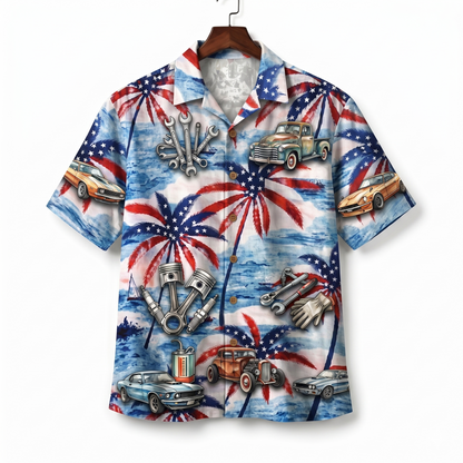 Mechanic America 4th July 250 Years Anniversary Premium Unisex Hawaiian Shirt For Men and Women