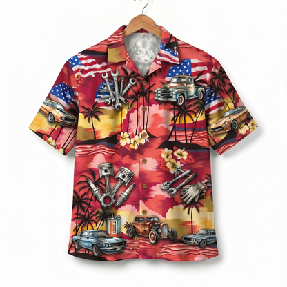 Mechanic America 4th July 250 Years Anniversary Premium Unisex Hawaiian Shirt For Men and Women