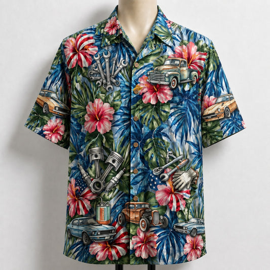 Mechanic America 4th July 250 Years Anniversary Premium Unisex Hawaiian Shirt For Men and Women