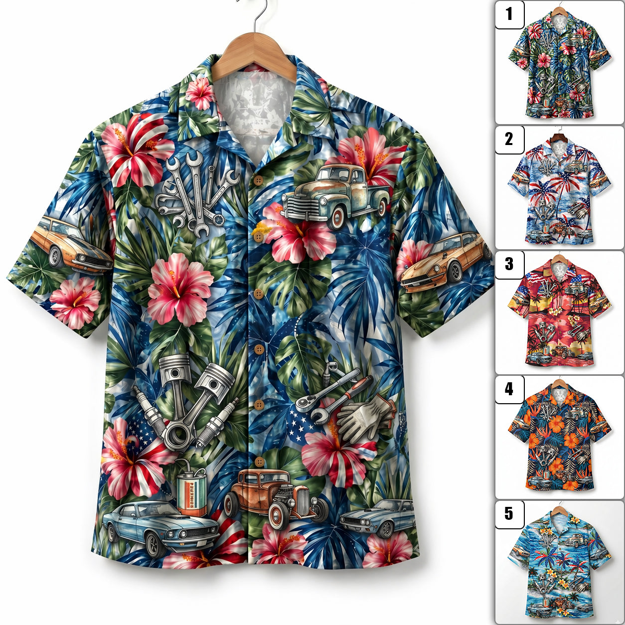 Mechanic America 4th July 250 Years Anniversary Premium Unisex Hawaiian Shirt For Men and Women