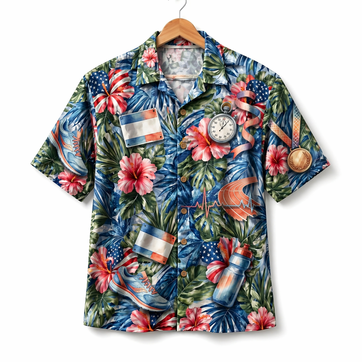 Running America 4th July 250 Years Anniversary Premium Unisex Hawaiian Shirt For Men and Women