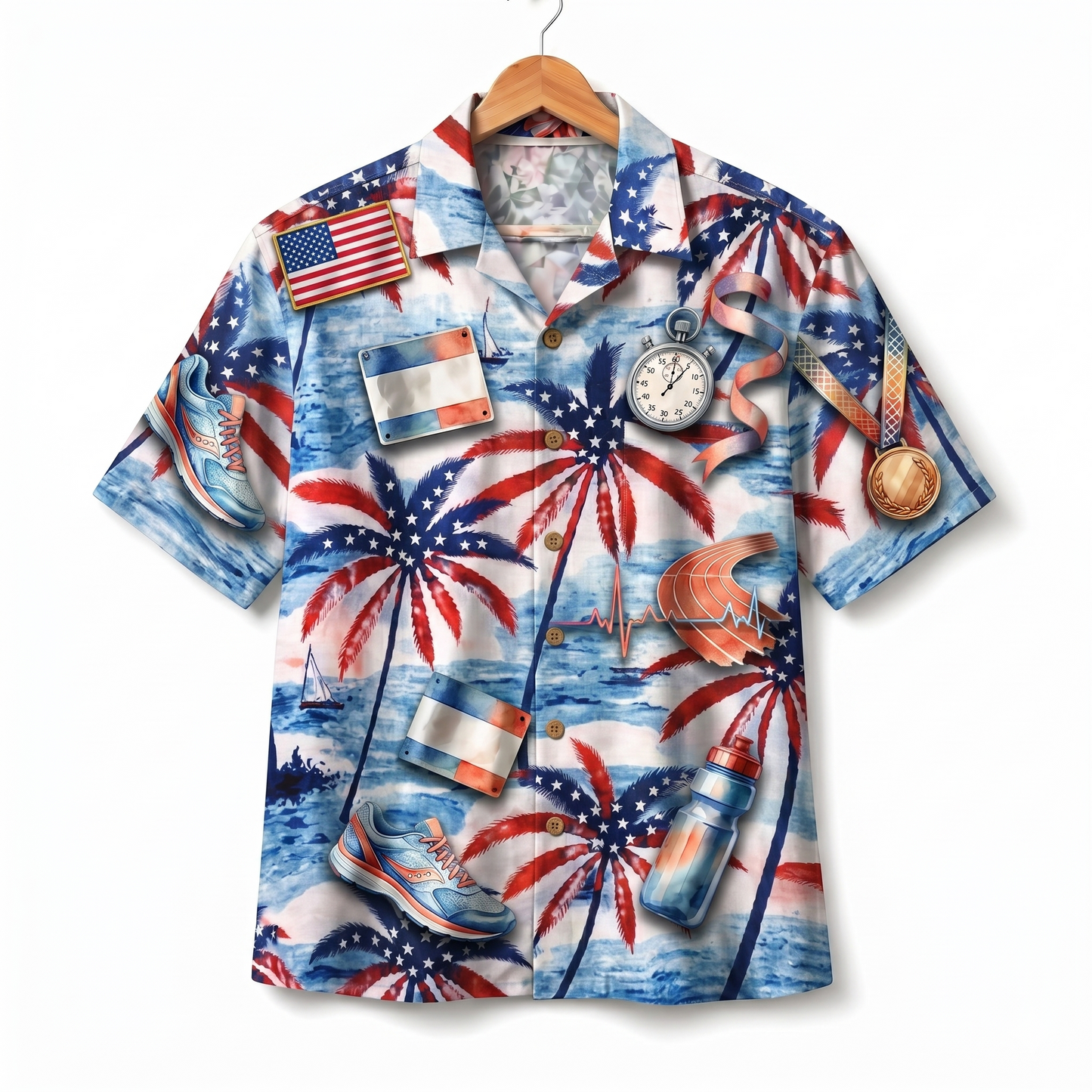 Running America 4th July 250 Years Anniversary Premium Unisex Hawaiian Shirt For Men and Women