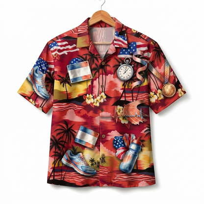 Running America 4th July 250 Years Anniversary Premium Unisex Hawaiian Shirt For Men and Women