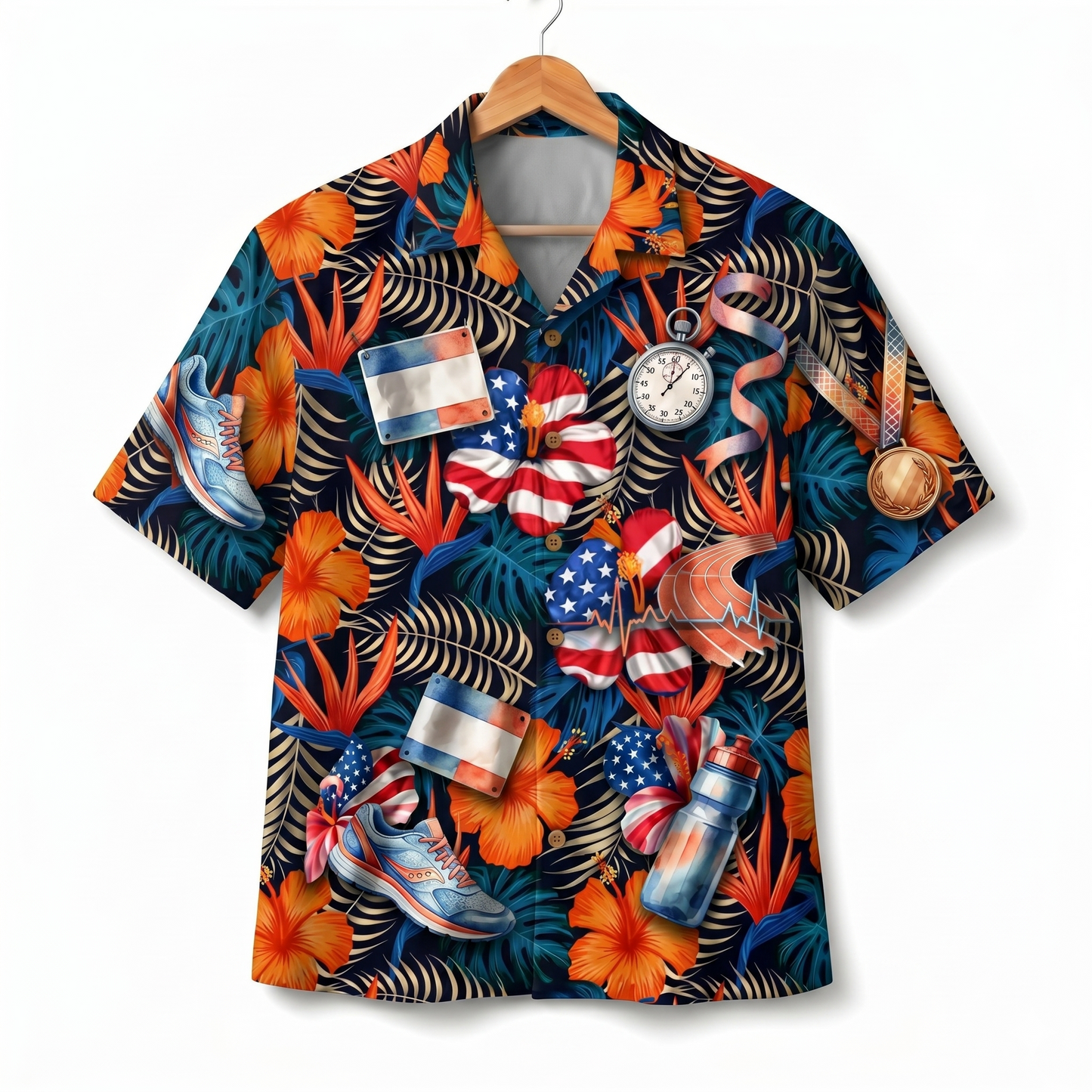 Running America 4th July 250 Years Anniversary Premium Unisex Hawaiian Shirt For Men and Women