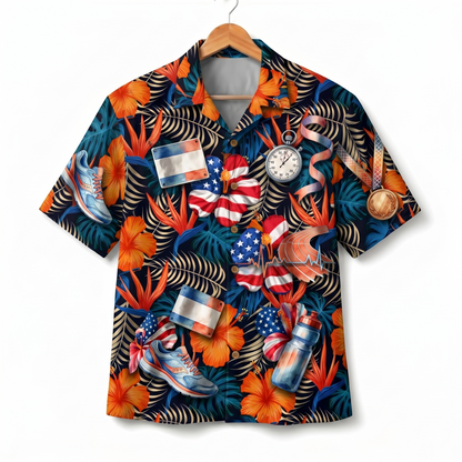 Running America 4th July 250 Years Anniversary Premium Unisex Hawaiian Shirt For Men and Women