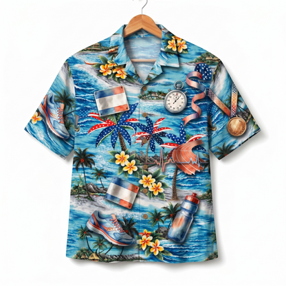 Running America 4th July 250 Years Anniversary Premium Unisex Hawaiian Shirt For Men and Women