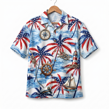 Sailing America 4th July 250 Years Anniversary Premium Unisex Hawaiian Shirt For Men and Women