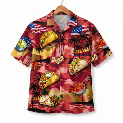 Tacos Lover America 4th July 250 Years Anniversary Premium Unisex Hawaiian Shirt For Men and Women
