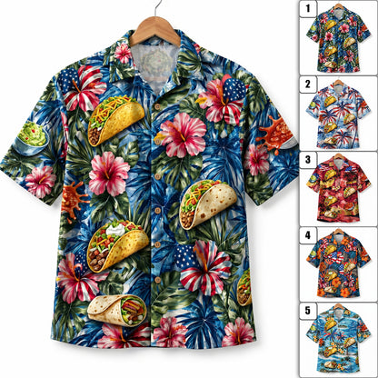 Tacos Lover America 4th July 250 Years Anniversary Premium Unisex Hawaiian Shirt For Men and Women