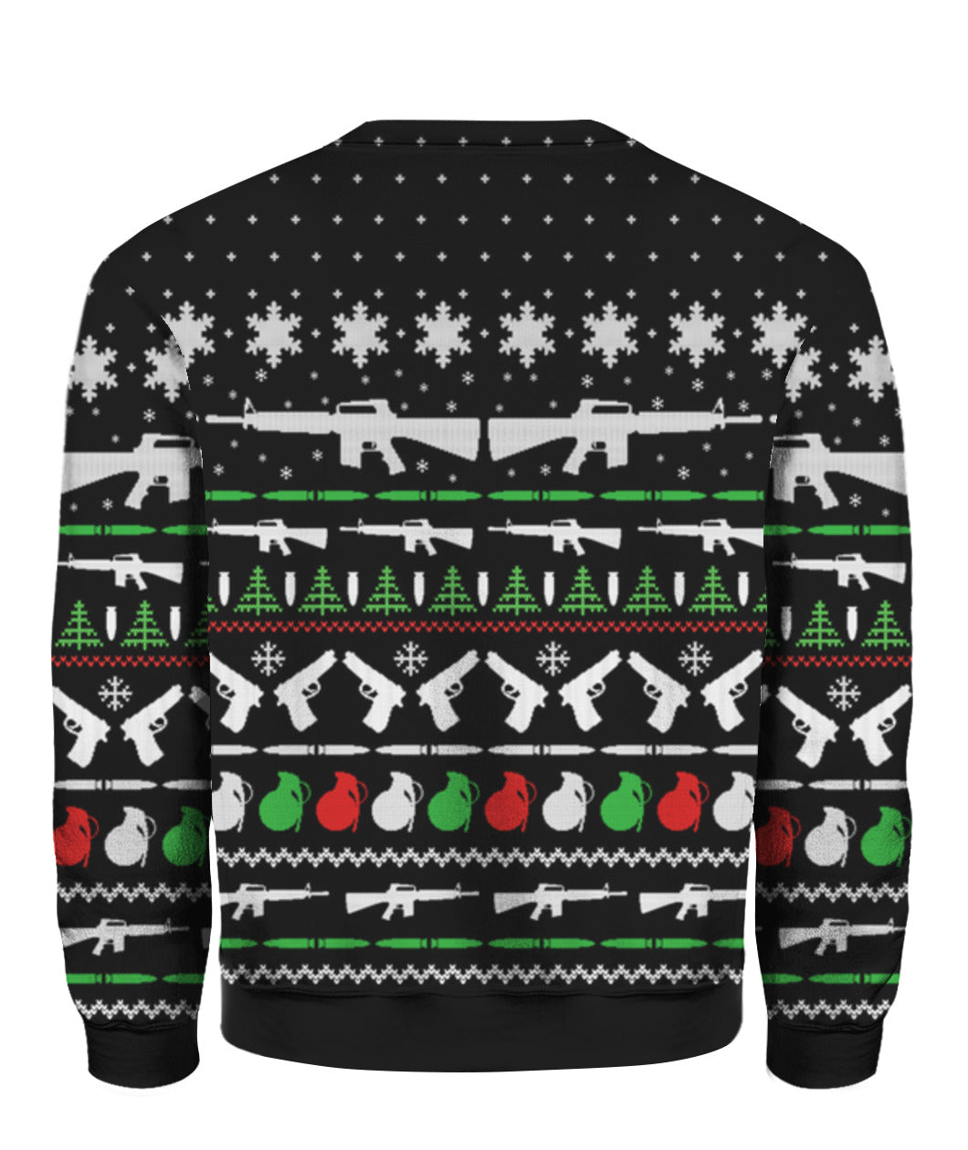 Gun Christmas Sweater Black - Funny Ugly Christmas Sweater