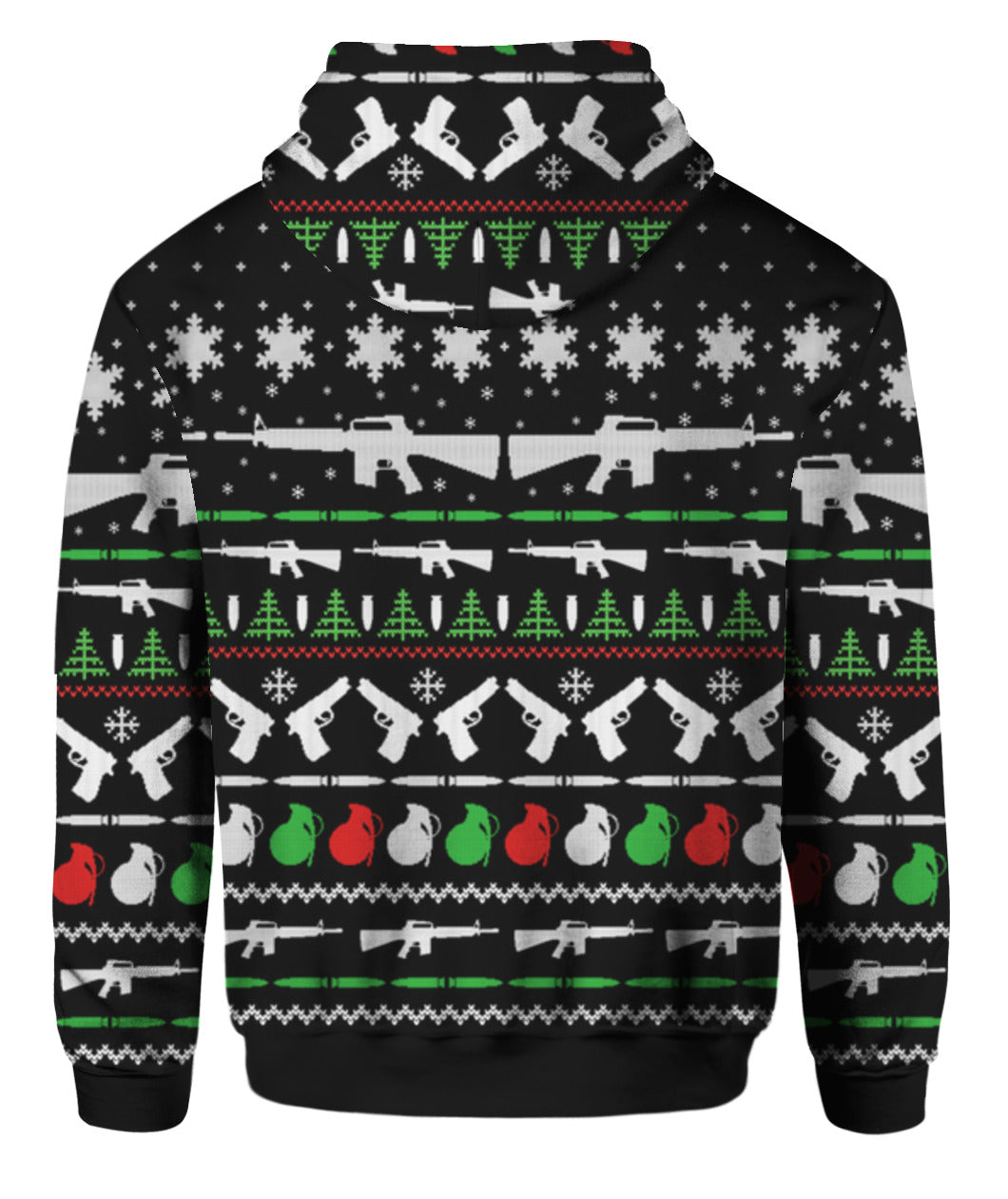 Gun Christmas Sweater Black - Funny Ugly Christmas Sweater