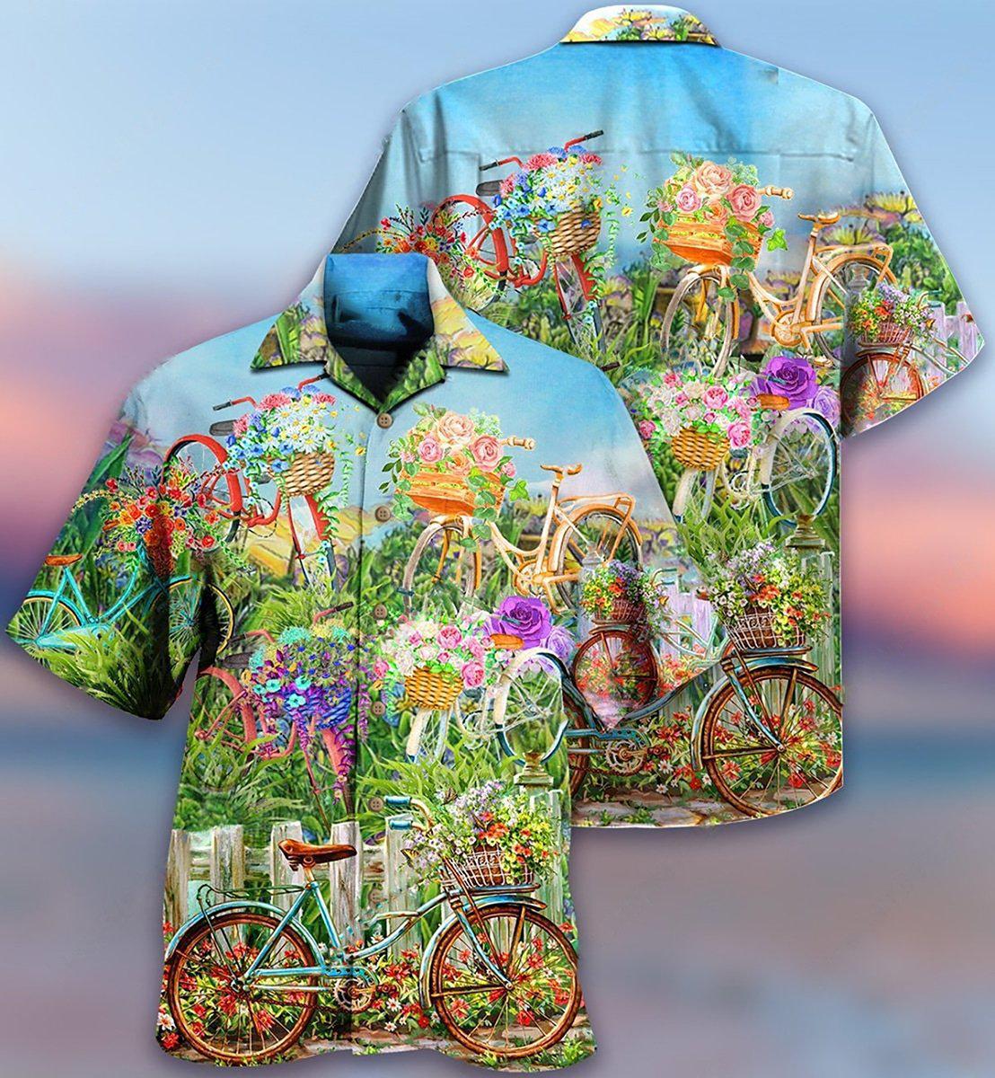 Bike Love Flowers So Much - Hawaiian Shirt 