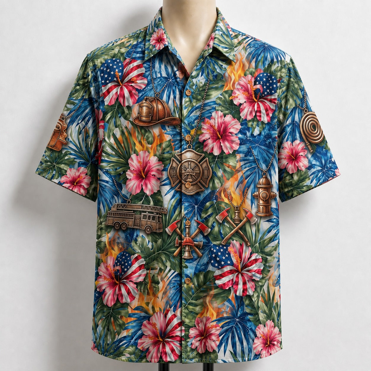 Firefighter Veteran 250 Years America Premium Unisex Hawaiian Shirt For Men and Women