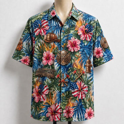 Firefighter Veteran 250 Years America Premium Unisex Hawaiian Shirt For Men and Women