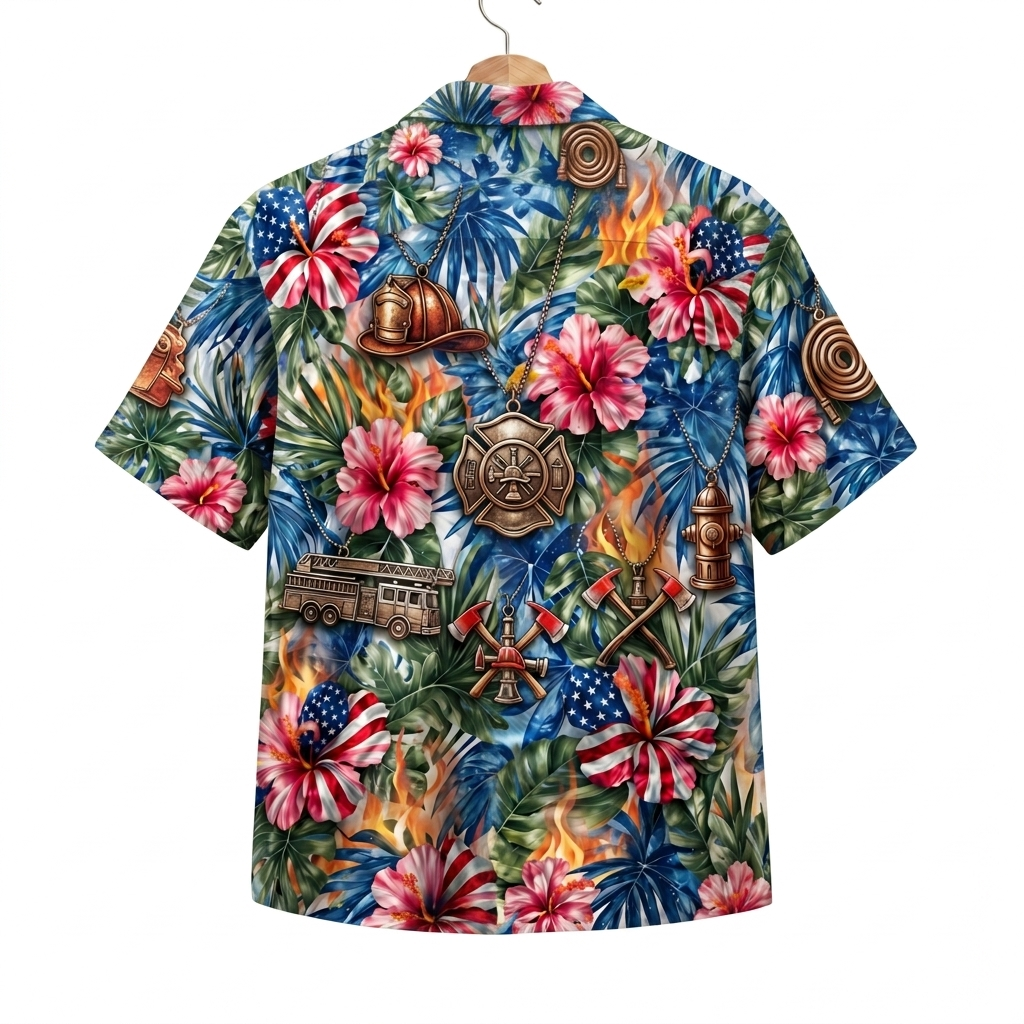Firefighter Veteran 250 Years America Premium Unisex Hawaiian Shirt For Men and Women